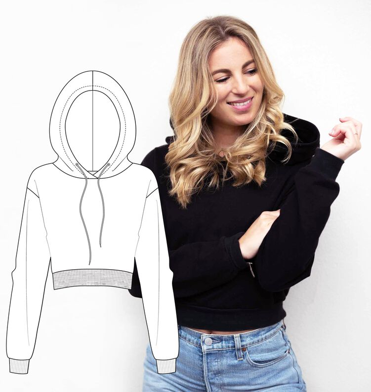 Pullover Set: cropped Sweater & Hoodie Gr. 34-54 image number 2