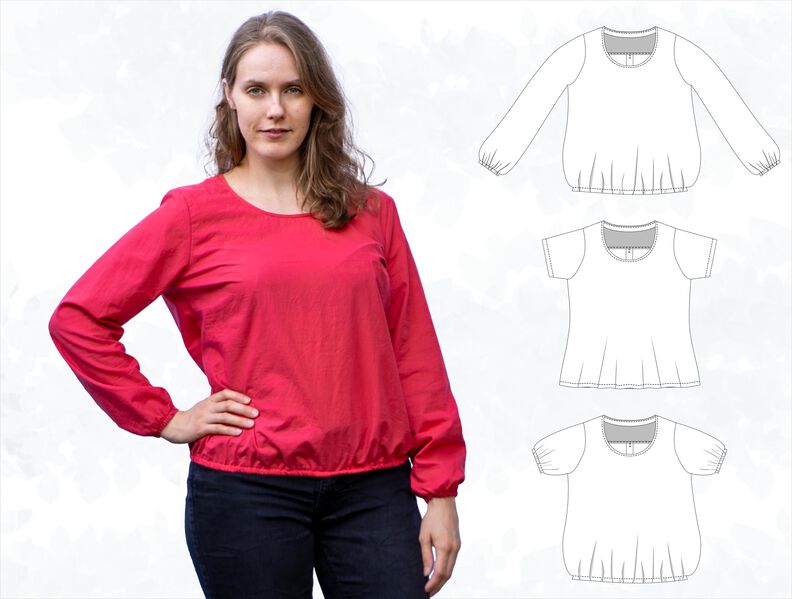 Becky – Bluse mit 4 Ärmellängen und Passe BU 80-116, A4+A0 image number 10