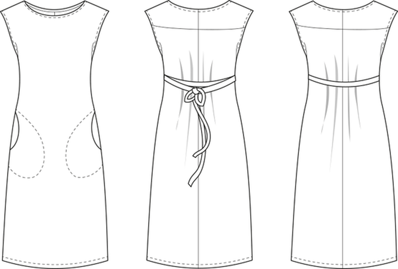 Kleid mit angschnittenen Schultern Schnittmuster Gr. 32-52 image number 3