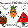 Plotterdatei + Applikationsvorlage Sommerfrüchtchen Ananas Melone Kokosnuss thumbnail number 1