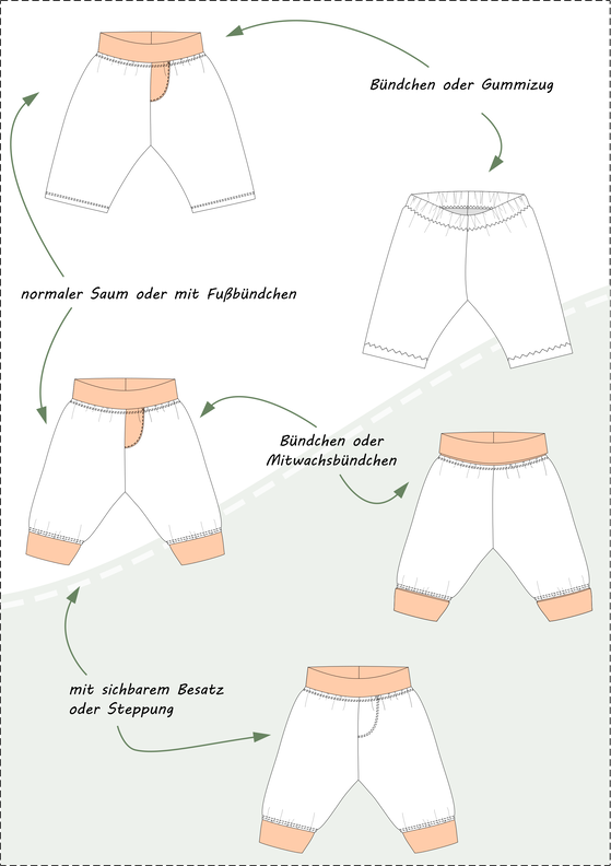 Lena – Lange Babyhose mit Bündchen Gr. 44-98, A4+A0 image number 4