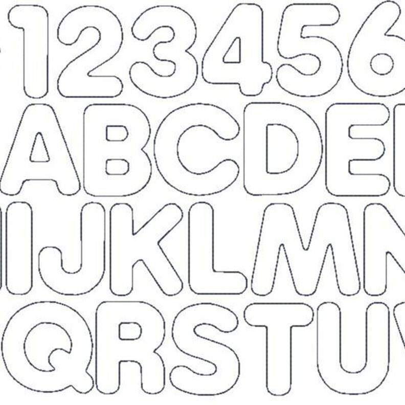 8cm Doodle Buchstaben und Zahlen Stickdatei Alphabet Zahl image number 1