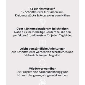 Schnittmuster Bundle mit 12 Schnittmustern, XS-XXXL, Damen