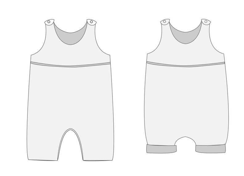 Schnittmuster Set Baby Sommer Overall und Mütze  image number 7