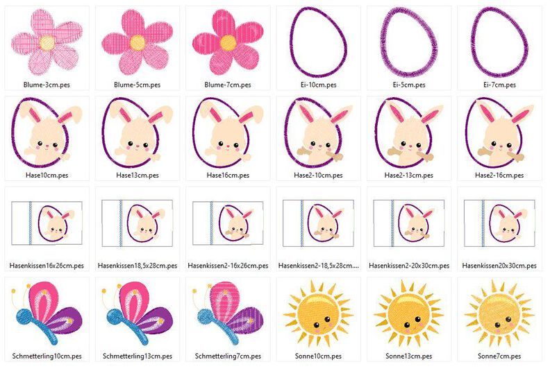 Hase cute Häschen im Ei inkl. Kissen ITH Stickdatei Ostern image number 4