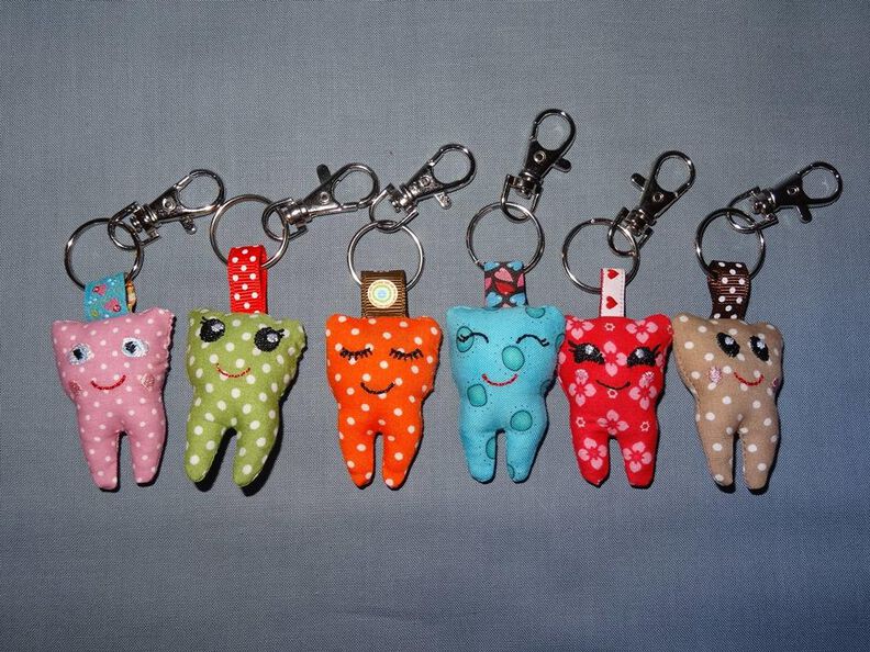 Zahn Kissen und Anhänger ITH Stickdatei image number 3