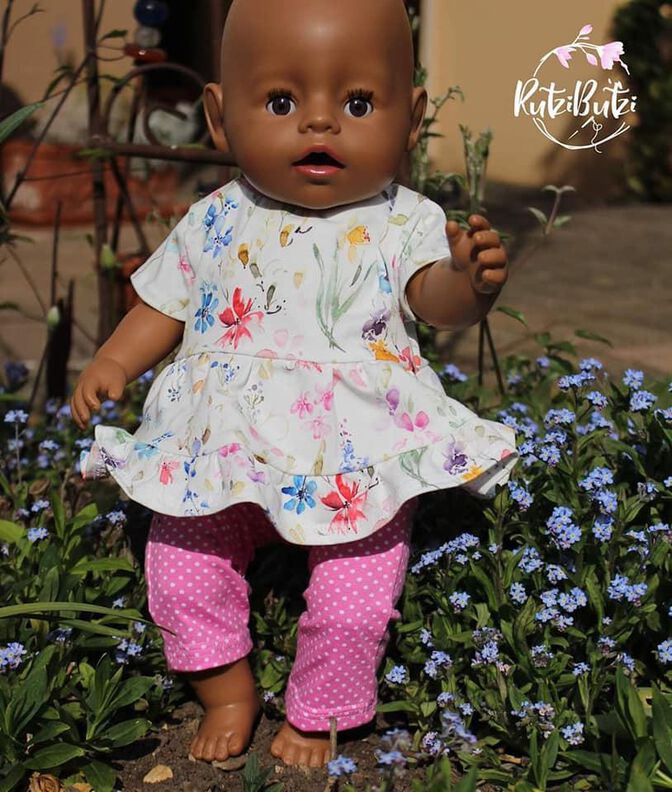 *Püppis Partydress* Puppenkleid Boho inkl. Beanie & Leggings image number 3