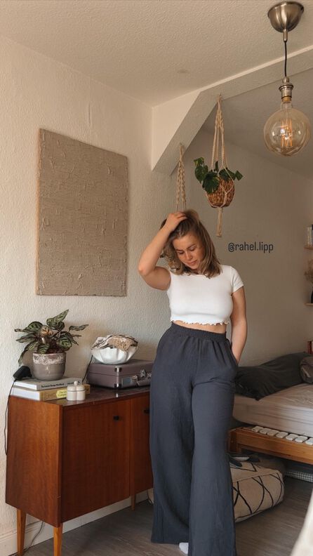 Fließende Culotte Hose mit weiten Beinen PDF Schnittmuster image number 10