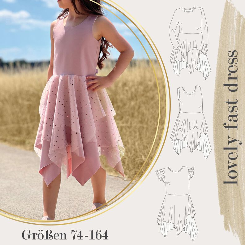 lovely fast dress 74-164 Tüllkleid Drehkleid Sommerkleid image number 1