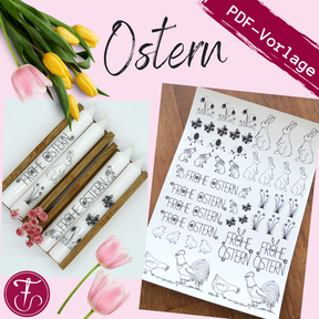 Vorlage für Kerzentattoo Ostern Frühling pdf Kerzensticker 