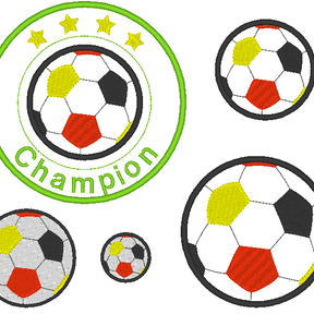 Stickdatei - Fußball Fussball Champion bunt