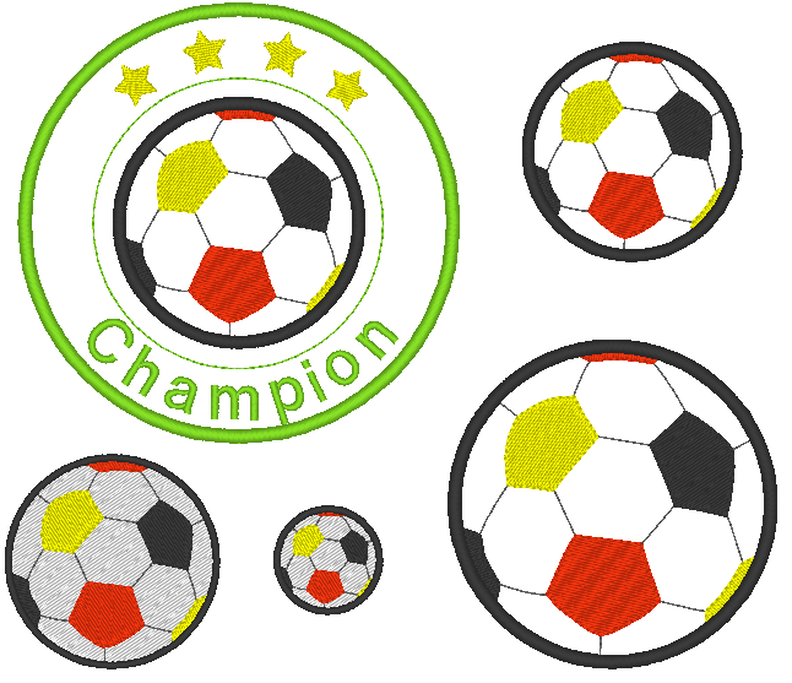 Stickdatei - Fußball Fussball Champion bunt image number 2