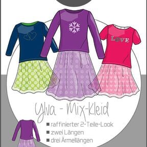 Ebook/Nähanleitung Mix-Kleid YLVA Mädchen Gr. 80-164 Ebook/Nähanleitung Mix-Kleid YLVA Mädchen Gr. 80-164