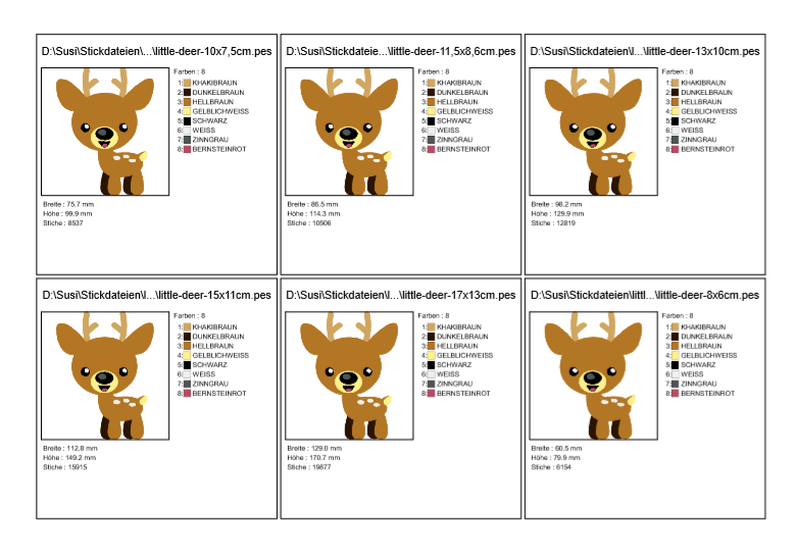 Stickdatei little Deer Reh Rehkitz image number 2