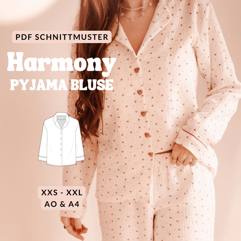 Pyjama langarm Bluse für Damen Schlafanzug | Harmony image number 1