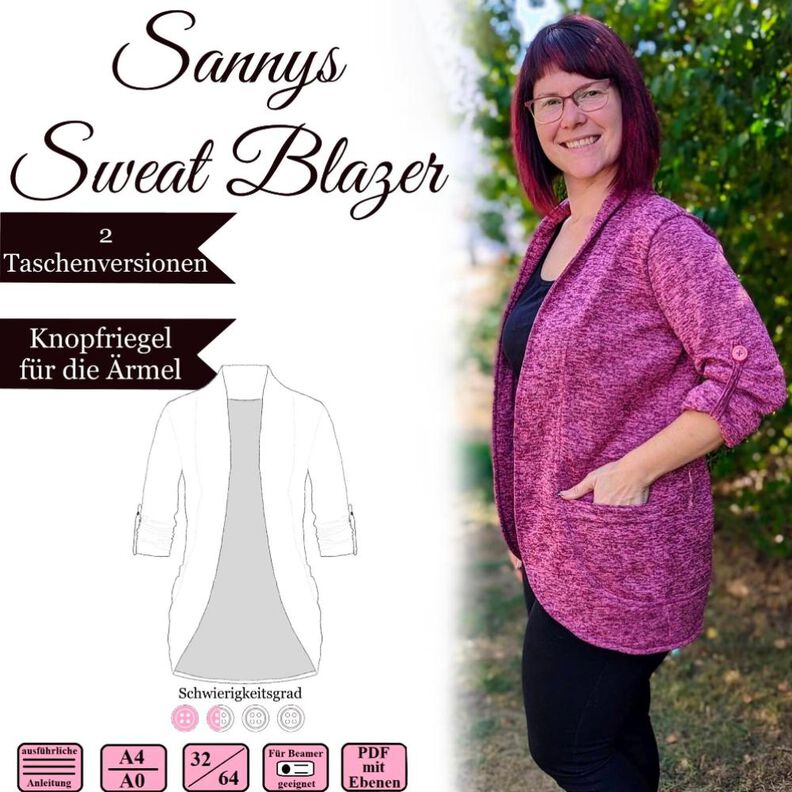 Sannys Sweat Blazer – Gr 32-64 – EBook und Nähanleitung  image number 1
