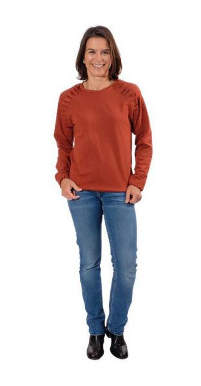 Rüschen / Raglan Shirt "BEATA" Schnitt Gr. 158 - 46 image number 2