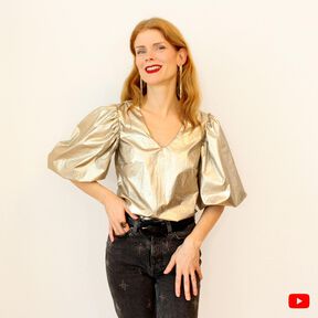 Bluse mit Puff&auml;rmeln und V- Ausschnitt "Stella" Gr. 34-54