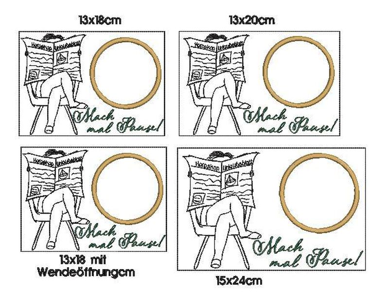   Stickdatei Pause Mugrug ITH image number 6