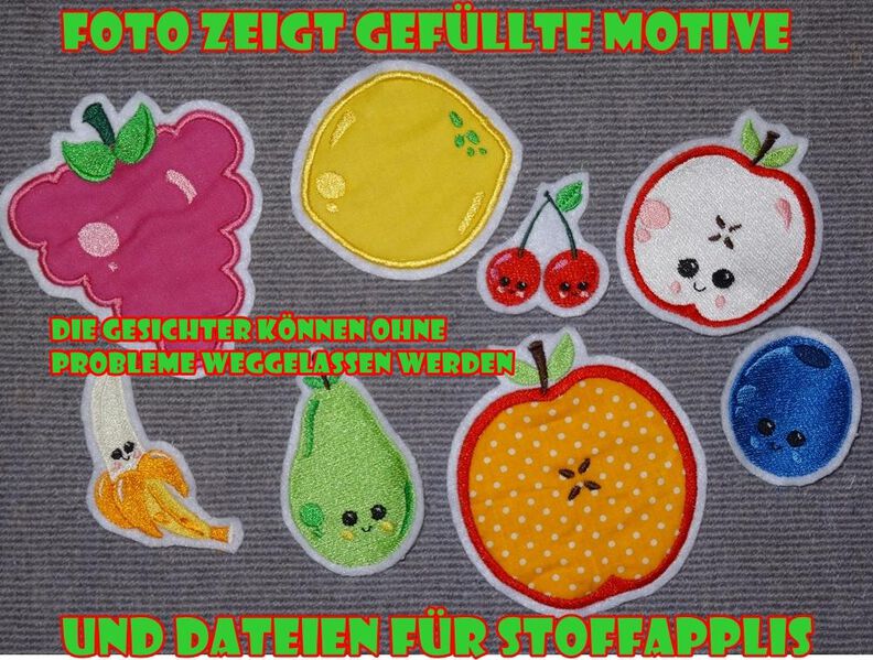 freche Früchtchen Obst Stickdatei für Stoffapplis image number 10