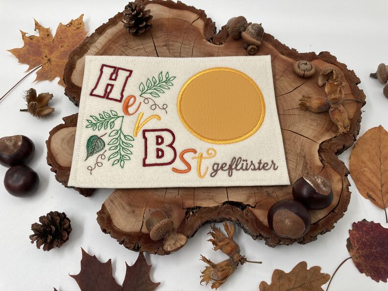 Stickdatei Mugrug Untersetzer Herbst ab 12x18cm image number 3