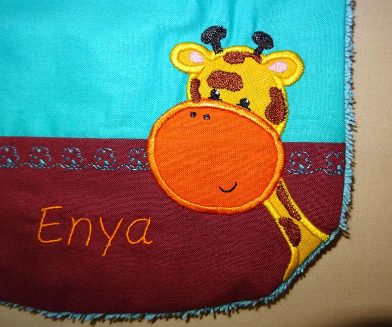 Stickdatei Giraffe + Schnecke Kissen / L&auml;tzchen SET ITH image number 3