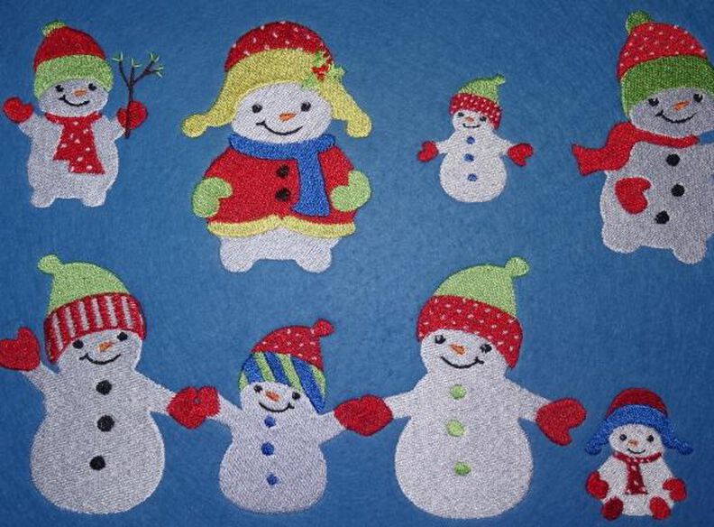 Schneemann Familie Stickdatei image number 3