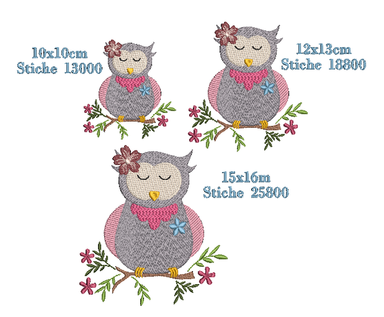 Stickdatei Eule Vollstickdatei image number 2
