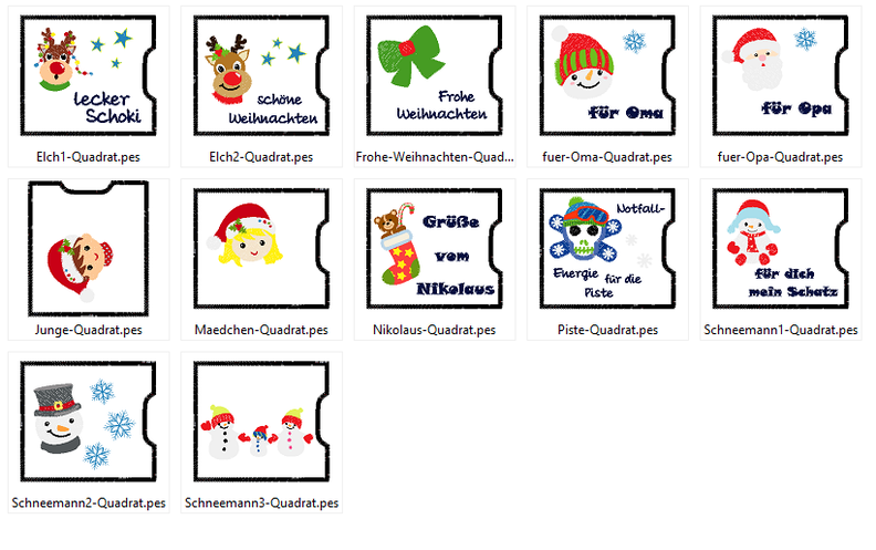 Schokoladen Verpackung Hülle Weihnachten ITH Stickdatei image number 2
