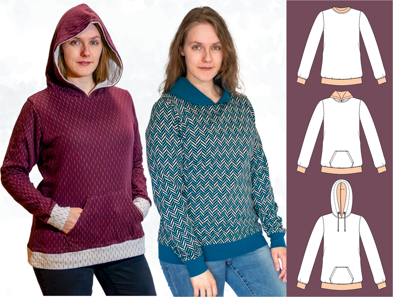 Jenna – Bequemer Damen Hoodie/Pullover BU 80-116, A4+A0 image number 9