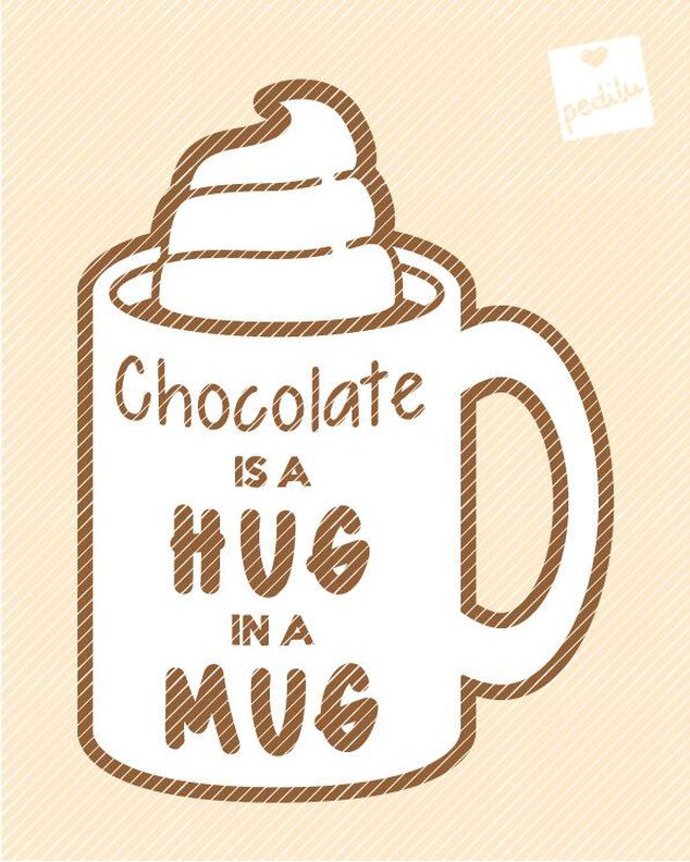 Plotterdatei »Hot Chocolate« – Spruch »A Hug in a Mug« image number 1