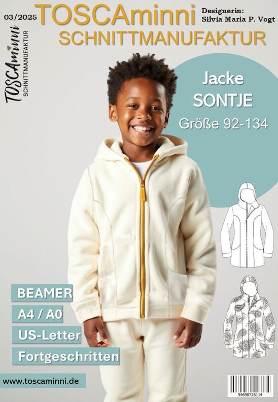 Schnittmuster für Jacke Sontje Gr. 92-134 - Kinderjacke image number 4