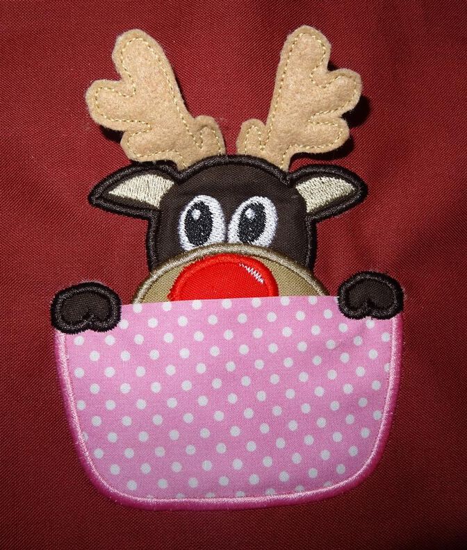 3-D Rentier Elch aus der Tasche Weihnachten ITH Stickdatei image number 6