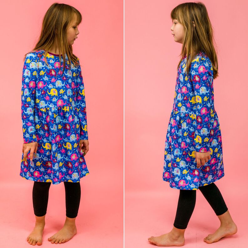 Kinder Jersey Kleid mit gekräuseltem Rock GAUN ♥ Gr. 98-164 image number 3