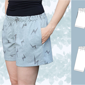 Lockere Damen Shorts „Alex“ mit Gummizug Gr. 34-50, A4+A0