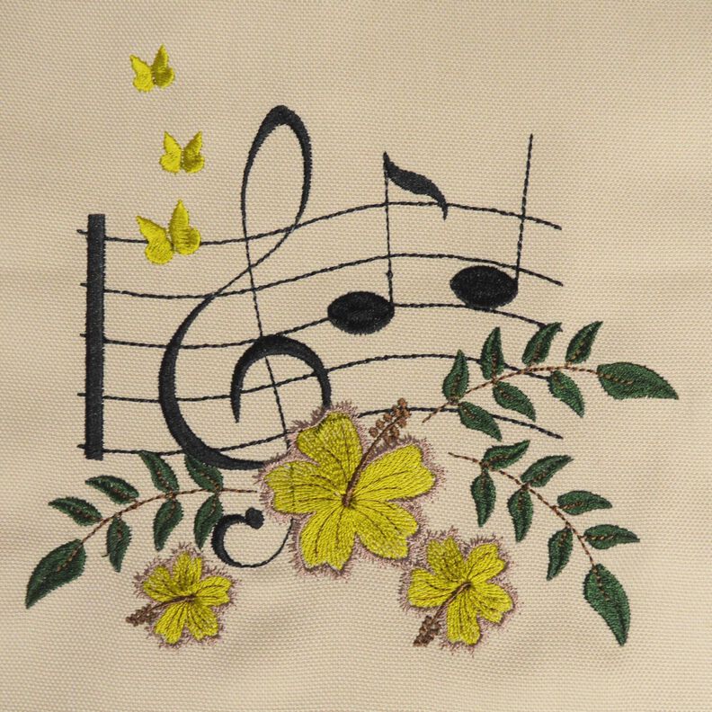 Stickdatei Musik Noten mit Hibiskus SET image number 4