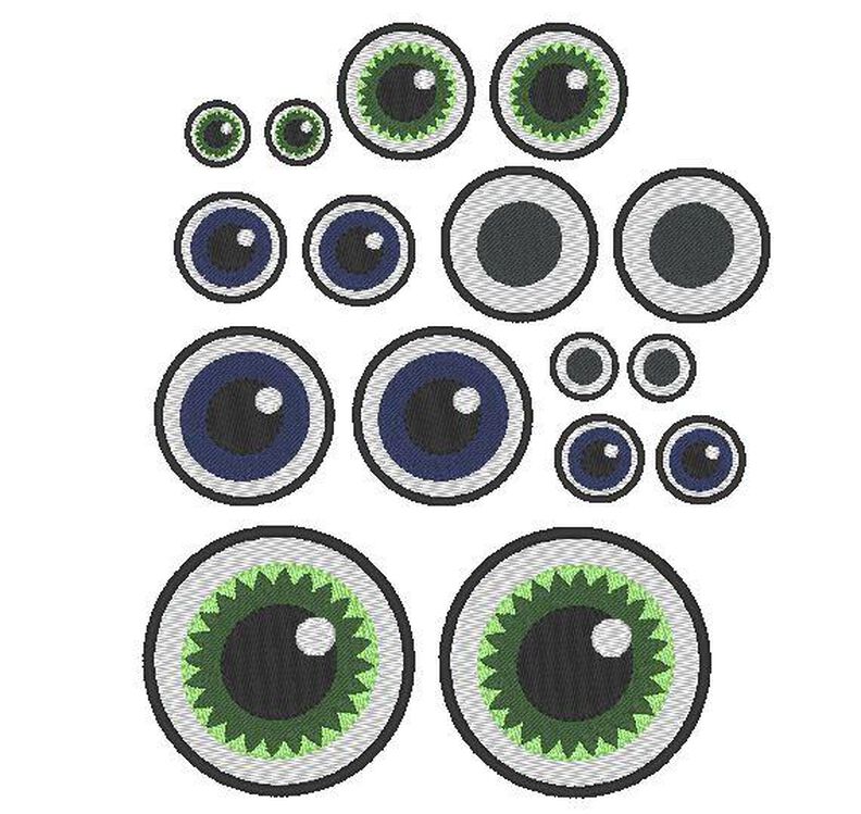 runde Augen für Kuscheltiere Bettschlagen Stickdatei image number 6