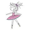 Stickdatei Ballerina T&auml;nzerin Redwork verschiedene Gr&ouml;&szlig;en thumbnail number 1