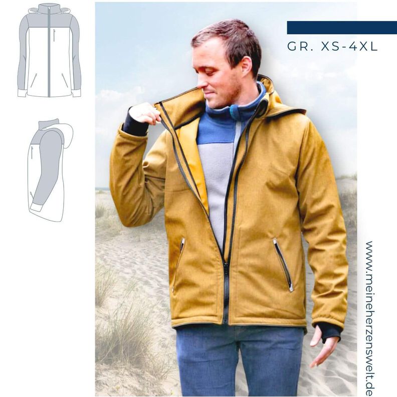 Softshelljacke Herren Schnittmuster Gr. XS-4XL - PEPE #85 image number 1