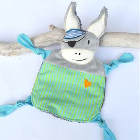 ITH Esel Pirat Schmusetuch Stickdatei 18x30cm