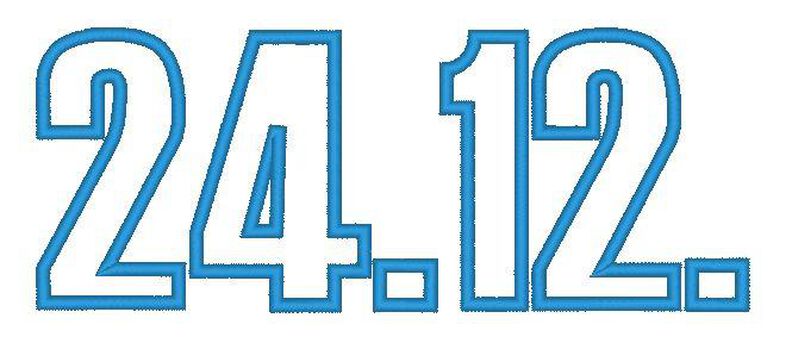 8cm Buchstaben schmal + Zahlen Stickdatei Alphabet Zahl image number 7