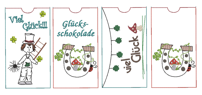 Stickdatei Glück Schokohülle Glücksbringer SET ITH image number 8
