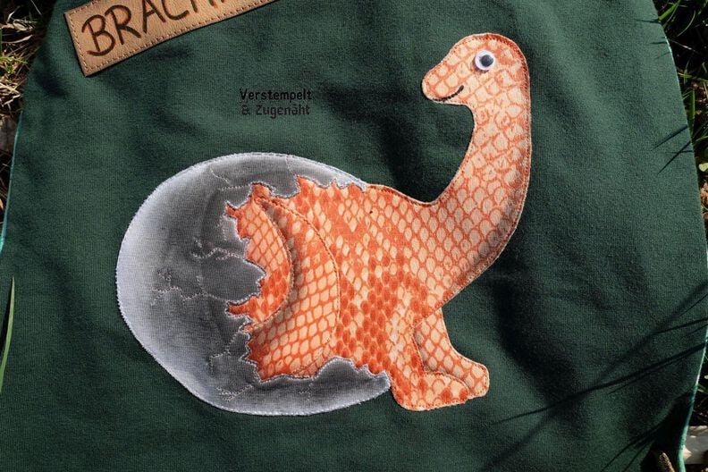 Applikationsvorlage Brachiosaurus Baby im Ei Dino image number 1