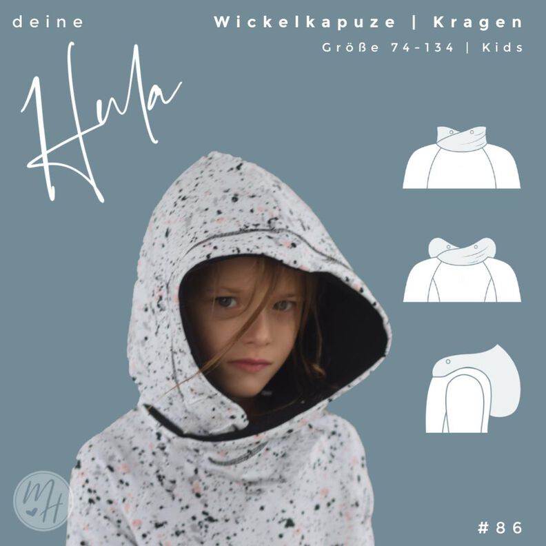 Wickelkapuze Kinder Schnittmuster Gr. 74-134 -deine HULA #86 image number 9