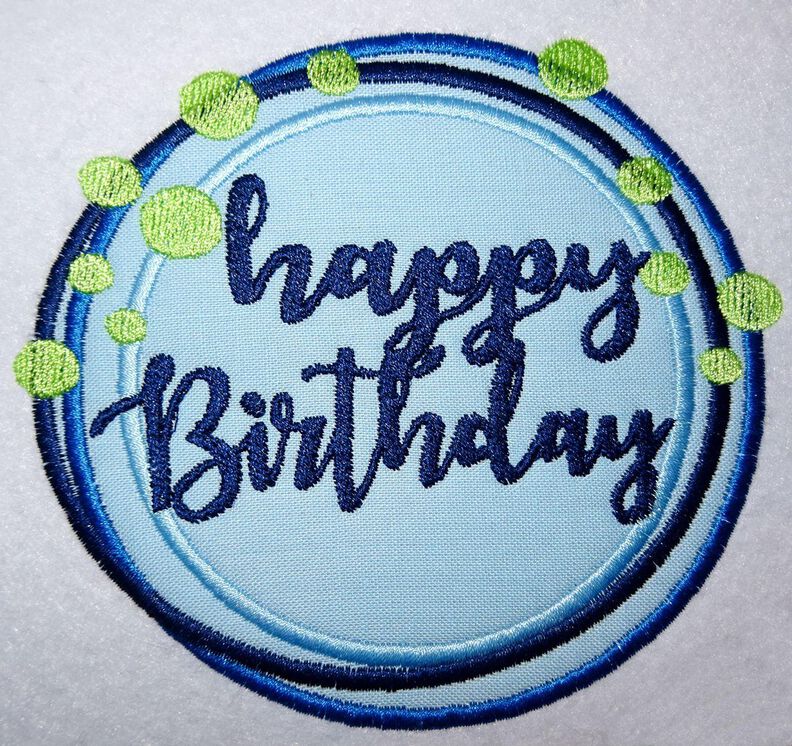 Stickdatei - Happy Birthday Kreis Button in 16 Gr. image number 4
