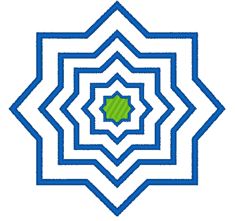 Stickdatei  Stern mit 8 Ecken gef&uuml;llt und Stoffapplis image number 5