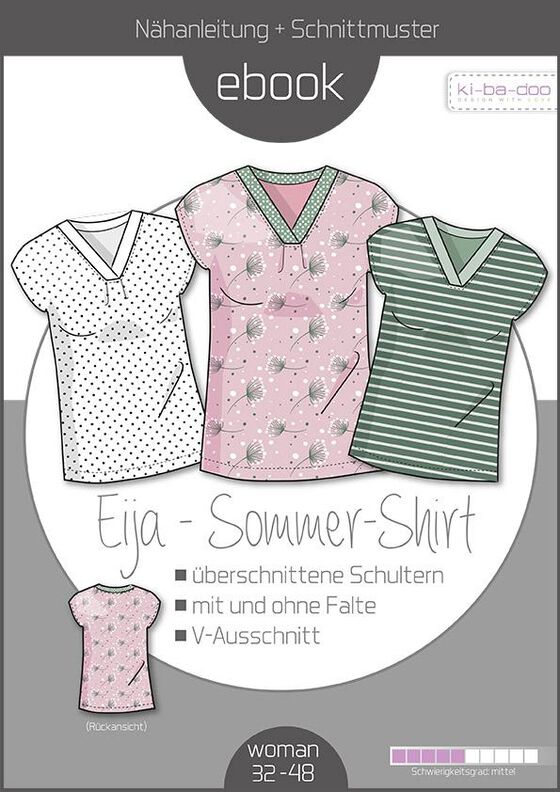 Ebook/Nähanleitung Shirt mit Falte EIJA Damen Gr. 32 - 48 image number 1