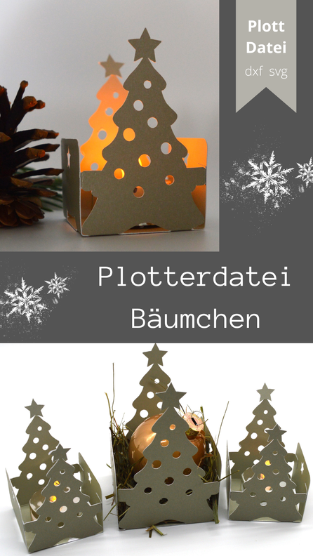 Plott Weihnachtsbaum Körbchen Teelicht Lichterhaus image number 7