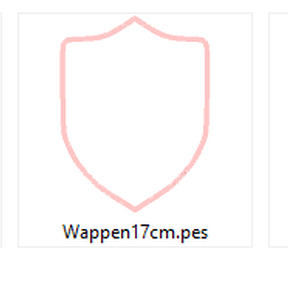 Stickdatei einfache Wappen in 5 Größen