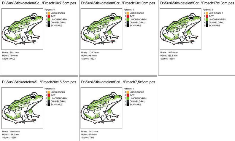 Scribble Kritzel Frosch Stickdatei Doodle image number 7